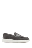Erkek Gri Kalın Tabanlı Süet Deri Casual Loafer | Derimod Erkek Gri Kalın Tabanlı Süet Deri Casual Loafer | Derimod
