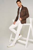 White Men's Leather Sneaker | Derimod White Men's Leather Sneaker | Derimod