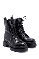 Women's Leather Crocodile Patterned Boots | Derimod Women's Leather Crocodile Patterned Boots | Derimod