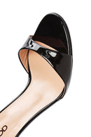 Women's Black Ankle Strap High Thin Heel Patent Leather Shoes | Derimod Women's Black Ankle Strap High Thin Heel Patent Leather Shoes | Derimod