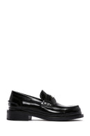 Kadın Siyah Deri Rugan Maskülen Loafer | Derimod Kadın Siyah Deri Rugan Maskülen Loafer | Derimod