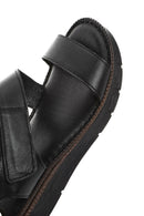 Women's Black Strappy Leather Comfort Sandals | Derimod Women's Black Strappy Leather Comfort Sandals | Derimod