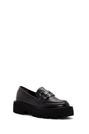 Kadın Siyah Toka Detaylı Maskülen Loafer | Derimod Kadın Siyah Toka Detaylı Maskülen Loafer | Derimod