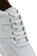 Men's White Lace-up Leather Sneaker | Derimod Men's White Lace-up Leather Sneaker | Derimod
