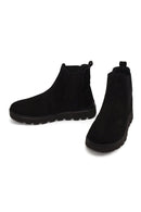 Male Black Thick-Soled Nubuck Leather Chelsea Boots | Derimod Male Black Thick-Soled Nubuck Leather Chelsea Boots | Derimod