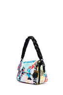 Women's White Long Strap Printed Shoulder Bag | Derimod Women's White Long Strap Printed Shoulder Bag | Derimod