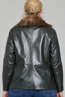 Samantha-X Women's Leather Jacket | Derimod Samantha-X Women's Leather Jacket | Derimod