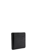 Men's Black Printed Leather Card Holder | Derimod Men's Black Printed Leather Card Holder | Derimod