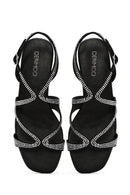 Women's Black Stone Buckle Sandals | Derimod Women's Black Stone Buckle Sandals | Derimod
