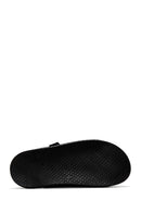 Men's Black Leather Slippers | Derimod Men's Black Leather Slippers | Derimod