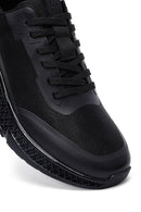 Erkek Siyah Bağcıklı Kalın Tabanlı Kumaş Sneaker | Derimod Erkek Siyah Bağcıklı Kalın Tabanlı Kumaş Sneaker | Derimod