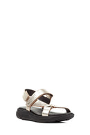 Geox Women's Gold Spherica Ec5w Leather Sandals | Derimod Geox Women's Gold Spherica Ec5w Leather Sandals | Derimod