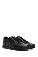 Erkek Siyah Bağcıklı Deri Sneaker | Derimod Erkek Siyah Bağcıklı Deri Sneaker | Derimod