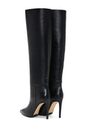 Women's Black Leather Heeled Boots | Derimod Women's Black Leather Heeled Boots | Derimod