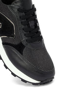 Kadın Siyah Bağcıklı Kalın Tabanlı Deri Sneaker | Derimod Kadın Siyah Bağcıklı Kalın Tabanlı Deri Sneaker | Derimod