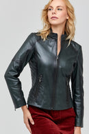 Naomi Women's Leather Jacket | Derimod Naomi Women's Leather Jacket | Derimod