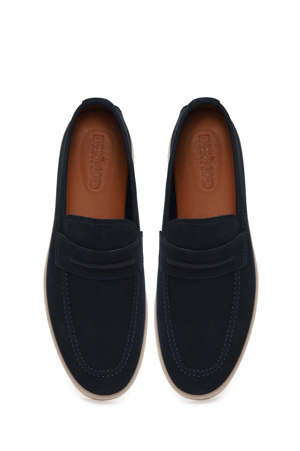 Erkek Lacivert Nubuk Deri Loafer
