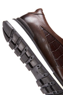 Erkek Kahverengi Deri Desenli Sneaker | Derimod Erkek Kahverengi Deri Desenli Sneaker | Derimod