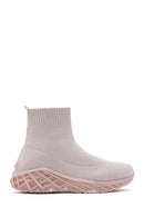 Women's Beige Thick Soled High Top Sneaker | Derimod Women's Beige Thick Soled High Top Sneaker | Derimod
