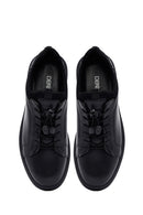 Erkek Siyah Bağcıklı Deri Casual Sneaker | Derimod Erkek Siyah Bağcıklı Deri Casual Sneaker | Derimod