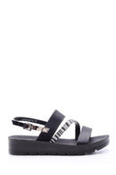 Women's Silver Zebra Detailed Sandals | Derimod Women's Silver Zebra Detailed Sandals | Derimod