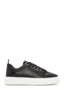 Erkek Siyah Bağcıklı Deri Sneaker | Derimod Erkek Siyah Bağcıklı Deri Sneaker | Derimod