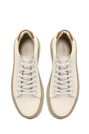 Erkek Beyaz Bağcıklı Kalın Tabanlı Deri Sneaker | Derimod Erkek Beyaz Bağcıklı Kalın Tabanlı Deri Sneaker | Derimod