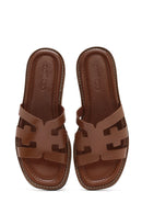 Women's Brown Leather Slippers | Derimod Women's Brown Leather Slippers | Derimod