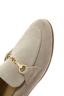 Kadın Bej Süet Deri Maskülen Loafer | Derimod Kadın Bej Süet Deri Maskülen Loafer | Derimod