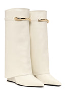 Woman White Wedge Heel Boot | Derimod Woman White Wedge Heel Boot | Derimod