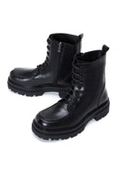 Women's Black Thick Soled Leather Boots | Derimod Women's Black Thick Soled Leather Boots | Derimod