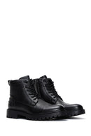 Men's Black Leather Boots Flat Boots | Derimod Men's Black Leather Boots Flat Boots | Derimod