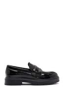 Kadın Siyah Rugan Deri Makosen Loafer | Derimod Kadın Siyah Rugan Deri Makosen Loafer | Derimod