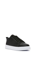 Men's Black Thick Sole Lace Up Leather Sneaker | Derimod Men's Black Thick Sole Lace Up Leather Sneaker | Derimod