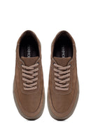 Men's Beige Lace-Up Nubuck Leather Sneakers | Derimod Men's Beige Lace-Up Nubuck Leather Sneakers | Derimod