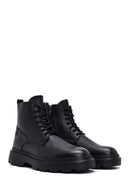 Male Black Zip Closure Thick-Soled Leather Boots | Derimod Male Black Zip Closure Thick-Soled Leather Boots | Derimod