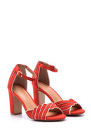 Women's Suede Ankle Strap Heeled Shoes | Derimod Women's Suede Ankle Strap Heeled Shoes | Derimod