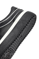 Kadın Siyah Bağcıklı Kalın Tabanlı Deri Sneaker | Derimod Kadın Siyah Bağcıklı Kalın Tabanlı Deri Sneaker | Derimod