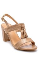 Women's Tassel Detailed Heeled Sandals | Derimod Women's Tassel Detailed Heeled Sandals | Derimod