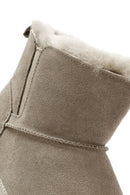 Women's Mink Fur Detailed Suede Leather Boots | Derimod Women's Mink Fur Detailed Suede Leather Boots | Derimod