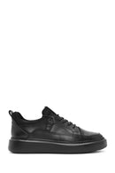 Erkek Siyah Bağcıklı Deri Sneaker | Derimod Erkek Siyah Bağcıklı Deri Sneaker | Derimod