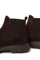 Male Brown Thick-Soled Suede Casual Chelsea Boots | Derimod Male Brown Thick-Soled Suede Casual Chelsea Boots | Derimod