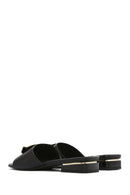 Women's Black Accessory Leather Slippers | Derimod Women's Black Accessory Leather Slippers | Derimod