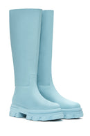 Women's Green Leather Thick Soled Boots | Derimod Women's Green Leather Thick Soled Boots | Derimod