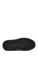 Men's Black Lace-Up Thick-Soled Leather Sneaker | Derimod Men's Black Lace-Up Thick-Soled Leather Sneaker | Derimod