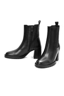 Women's Black Thick Heeled Leather Chelsea Boots | Derimod Women's Black Thick Heeled Leather Chelsea Boots | Derimod