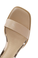 Women's Beige Ankle Strap Heeled Sandals | Derimod Women's Beige Ankle Strap Heeled Sandals | Derimod