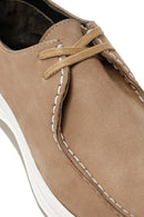 Men's Mink Lace-Up Nubuck Leather Comfort Shoes | Derimod Men's Mink Lace-Up Nubuck Leather Comfort Shoes | Derimod