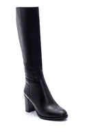 Women's Leather Zippered Heeled Boots | Derimod Women's Leather Zippered Heeled Boots | Derimod