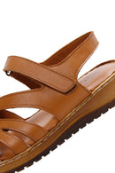 Kadın Taba Deri Comfort Sandalet | Derimod Kadın Taba Deri Comfort Sandalet | Derimod